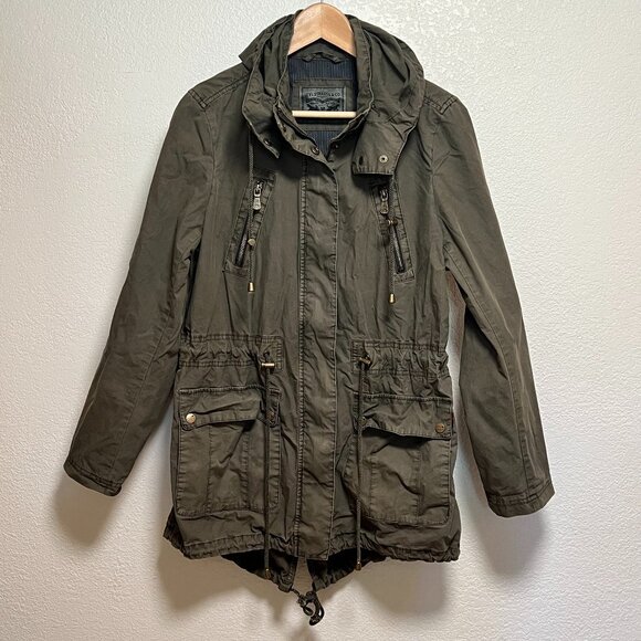 Levi's Army Green Barn Field Utility Bella Swan PNW Y2K Grunge Jacket Women M - Picture 2 of 11
